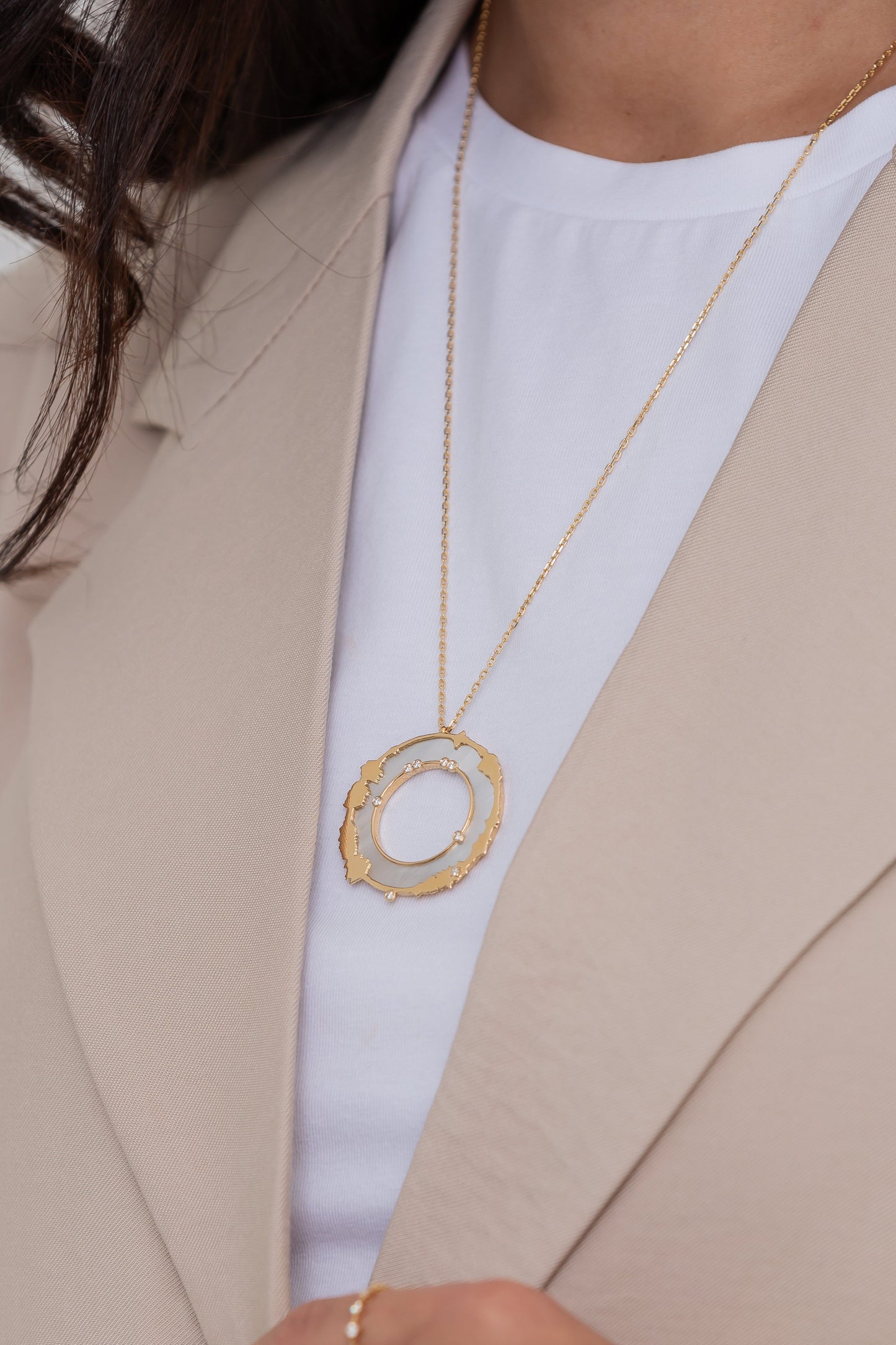 18k gold necklace. Ayat Quraan soundwaves.