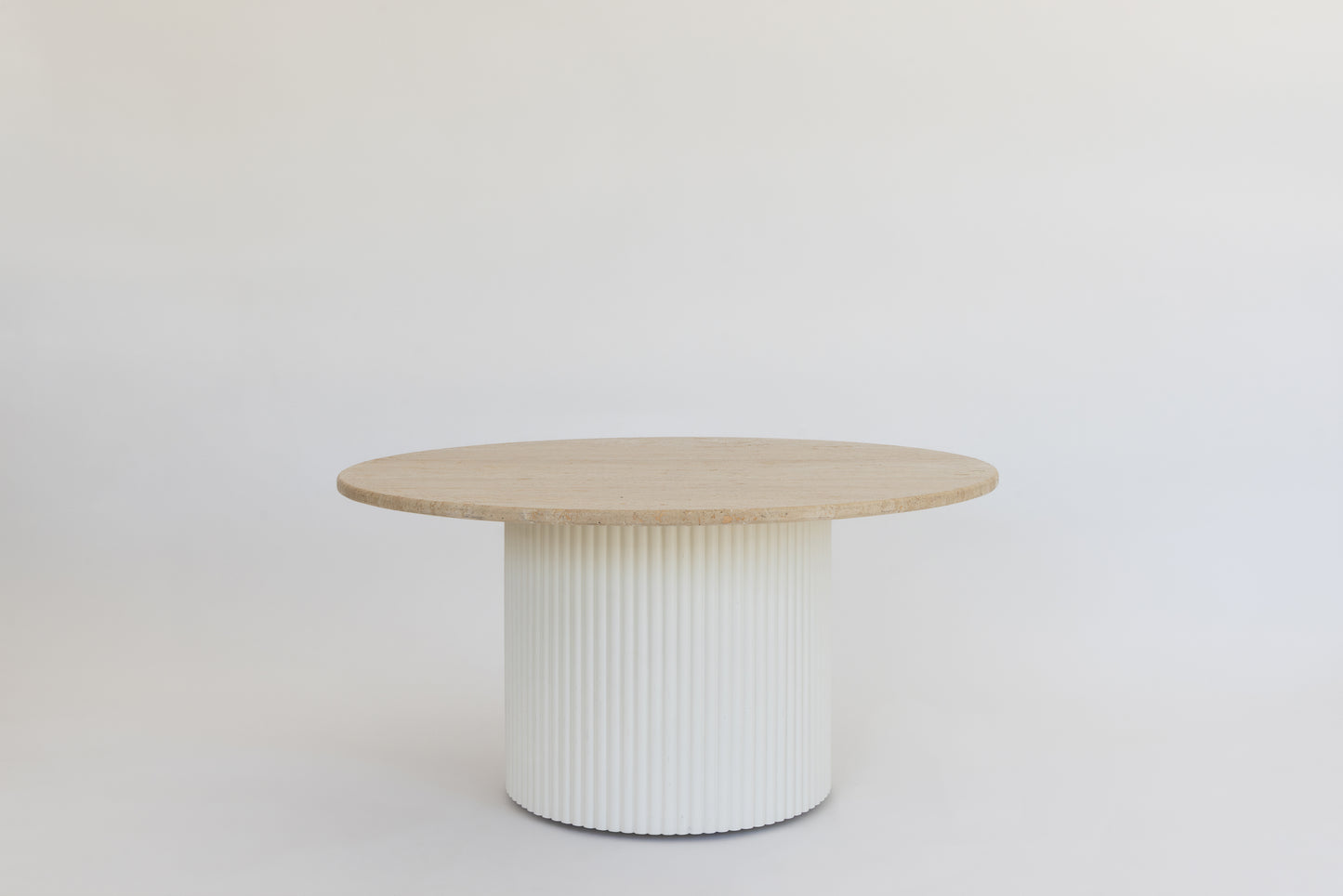 Fluted fashionable modern elegant center tables with natural material of travertine