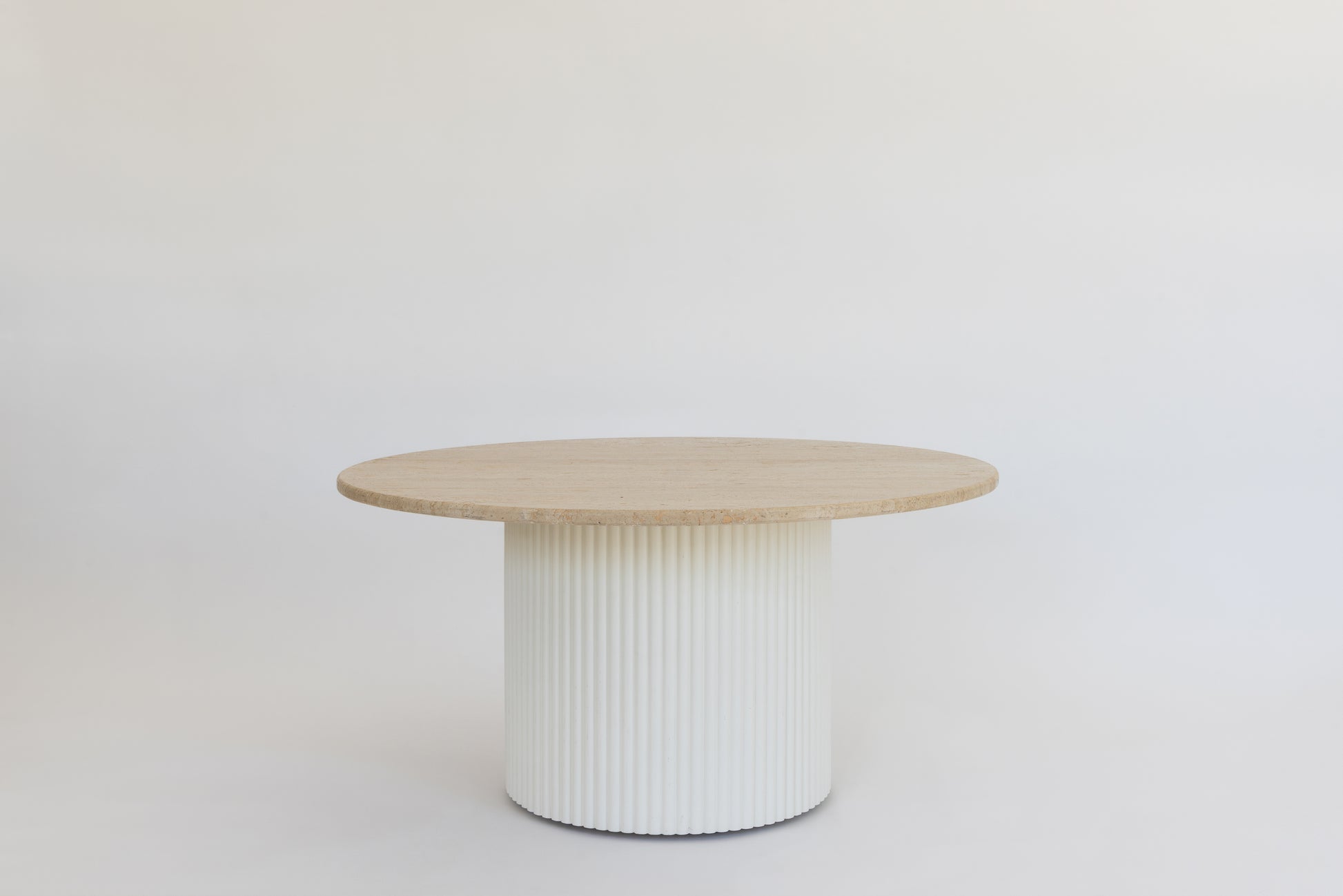 Fluted fashionable modern elegant center tables with natural material of travertine
