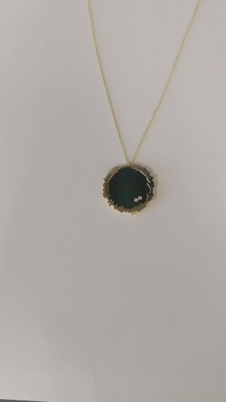 Ayat Neckalce with stone mother of pearl, malachite, lapis and diamonds.