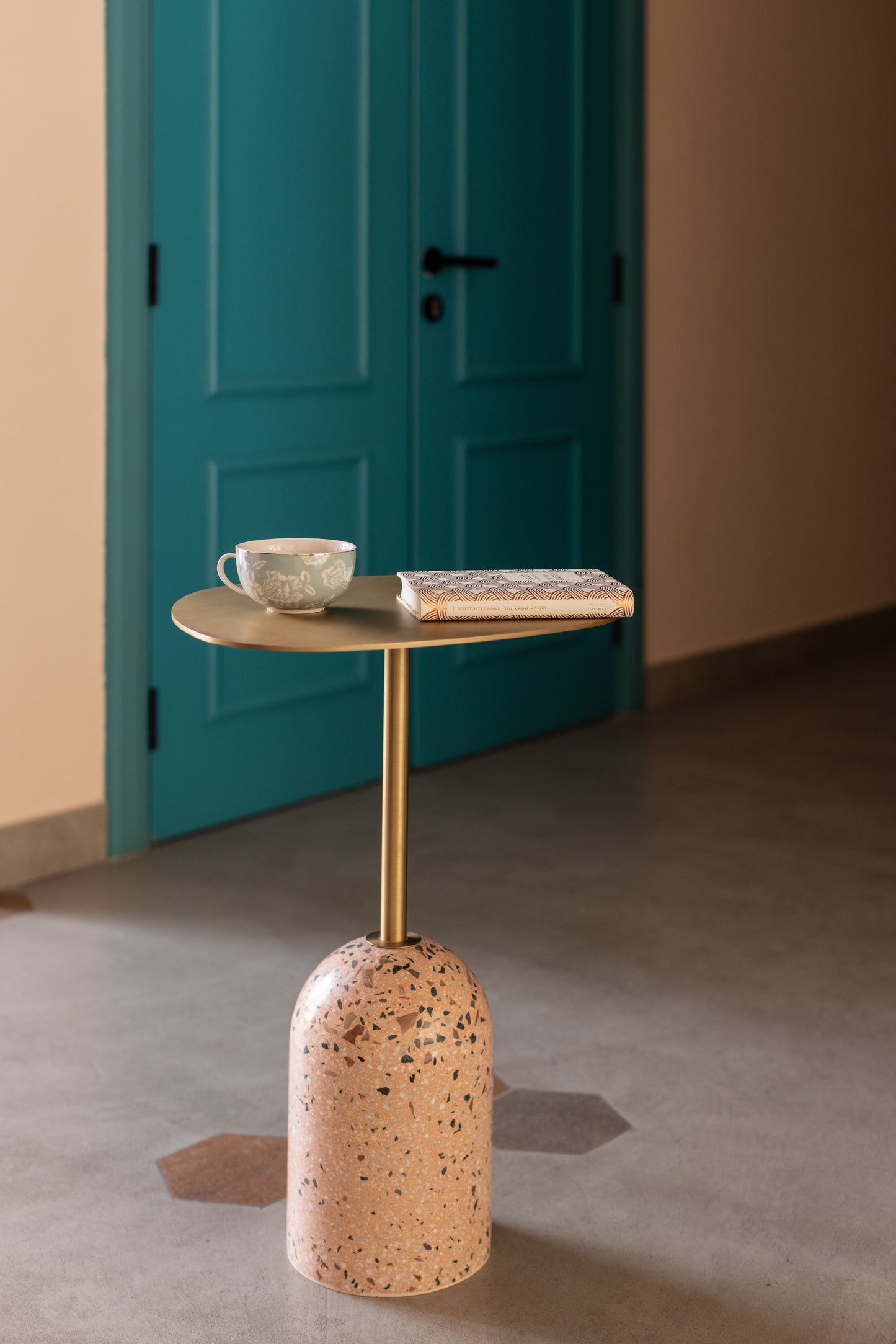 Blush Terrazzo Hemisphere End Table