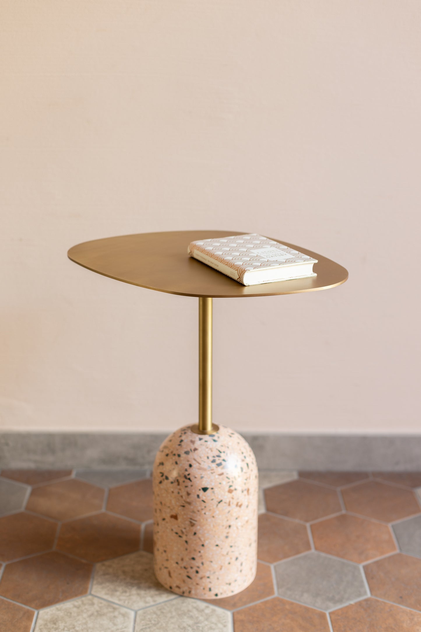 Blush Terrazzo Hemisphere End Table