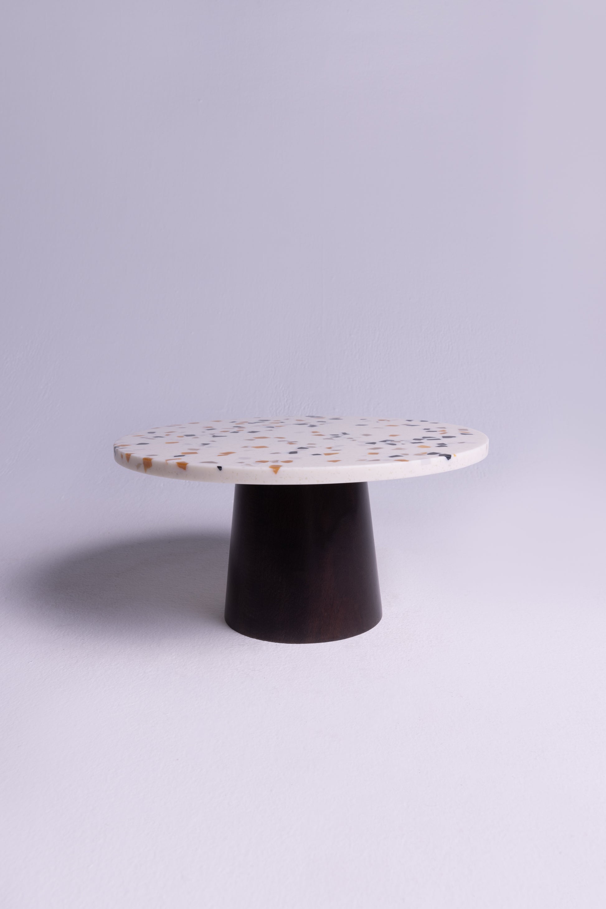 Corian Terrazzo Cake stand with wooden base