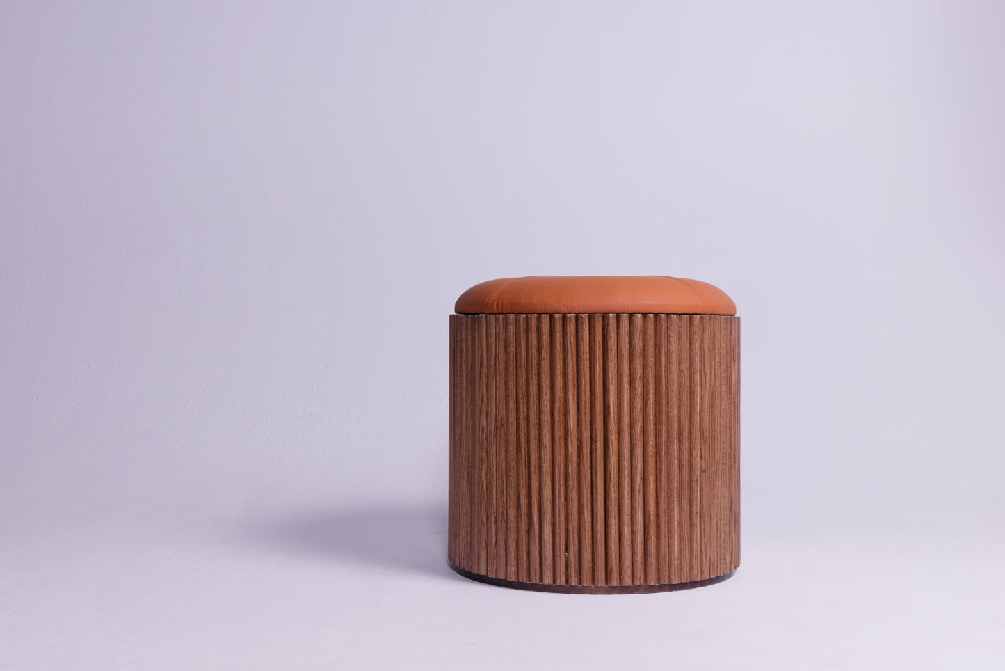 Riwaq Brown Fluted Storage Pouf