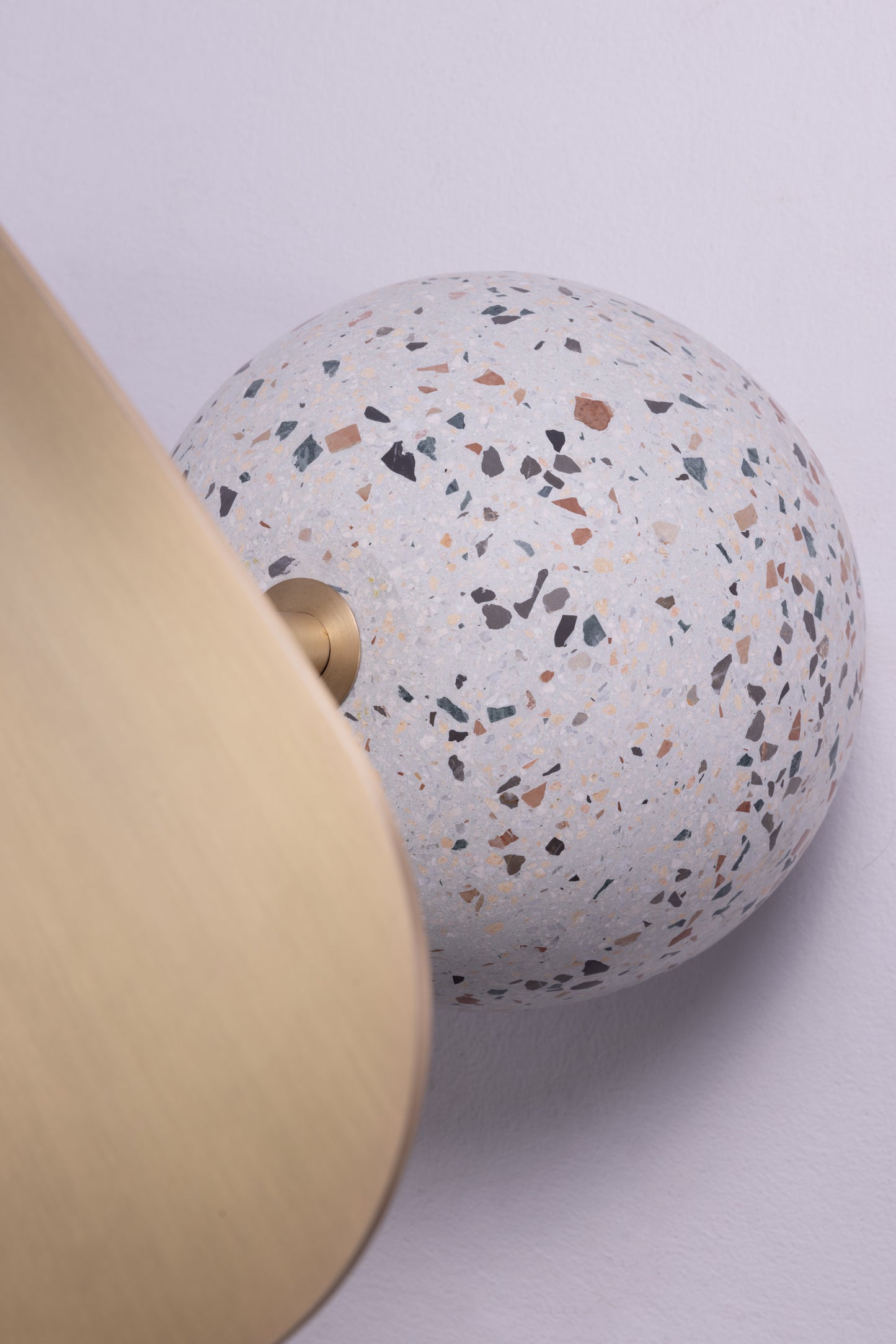 Crushed marble in a composite of terrazzo trendy end table