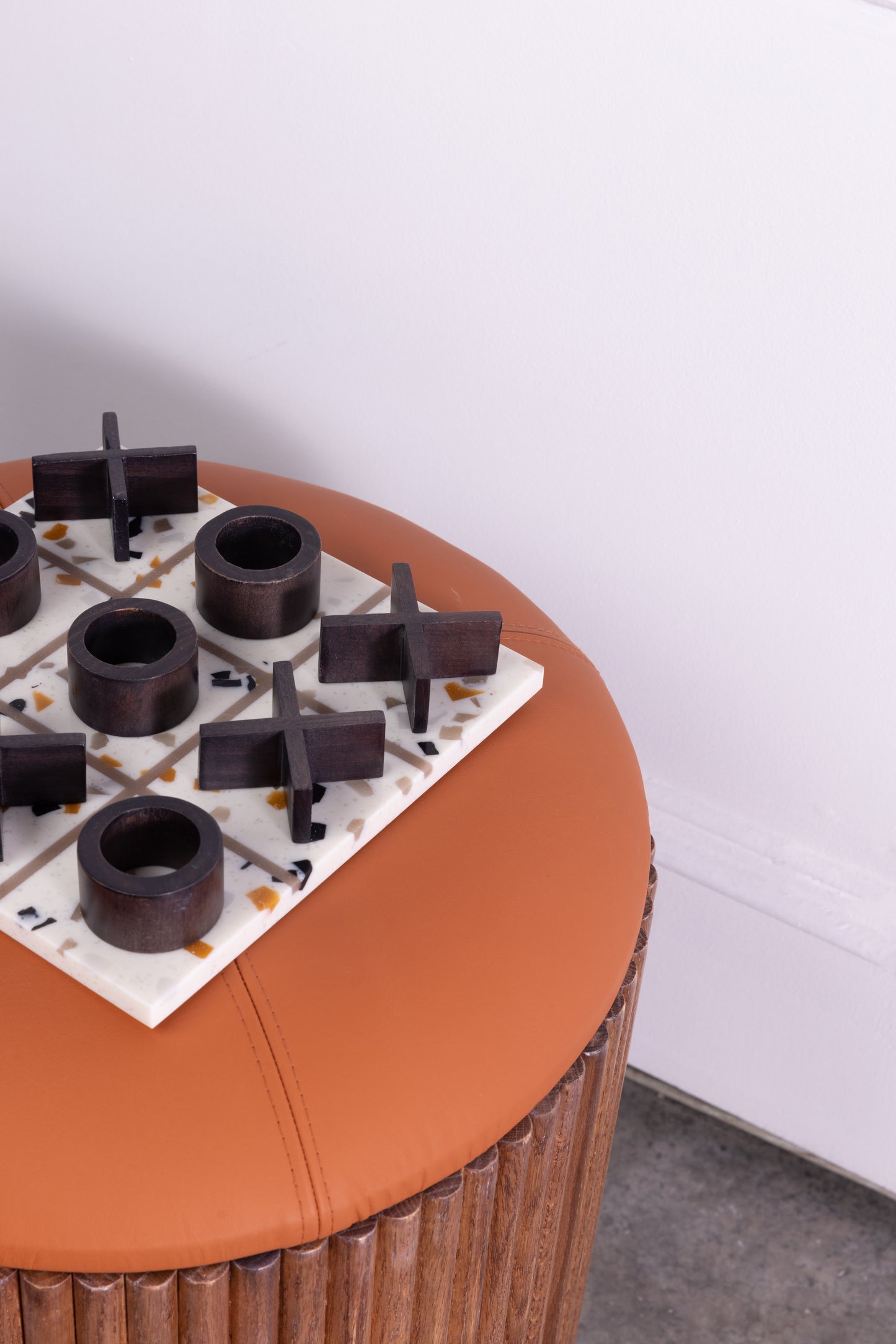 Riwaq Brown Fluted Storage Pouf