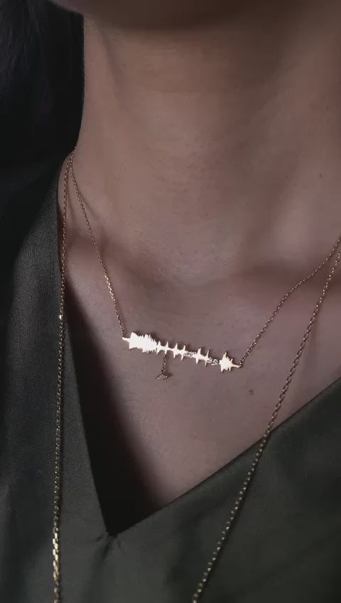 Ayat Necklace with Diamond - (سلامٌ قولاً من ربٍ رحيم)