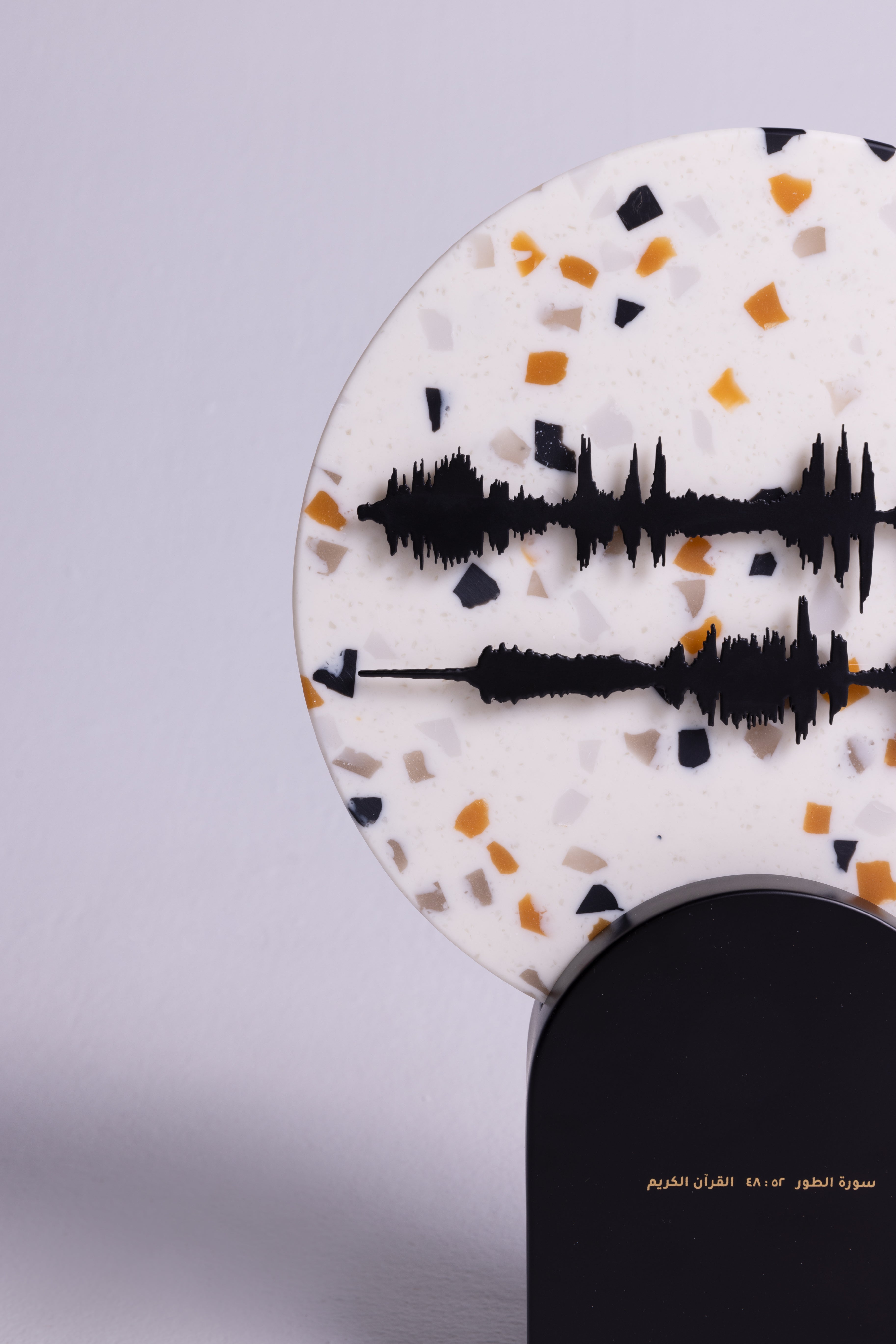 soundwaves object of art for luxury home decor made of terrazzo and steel