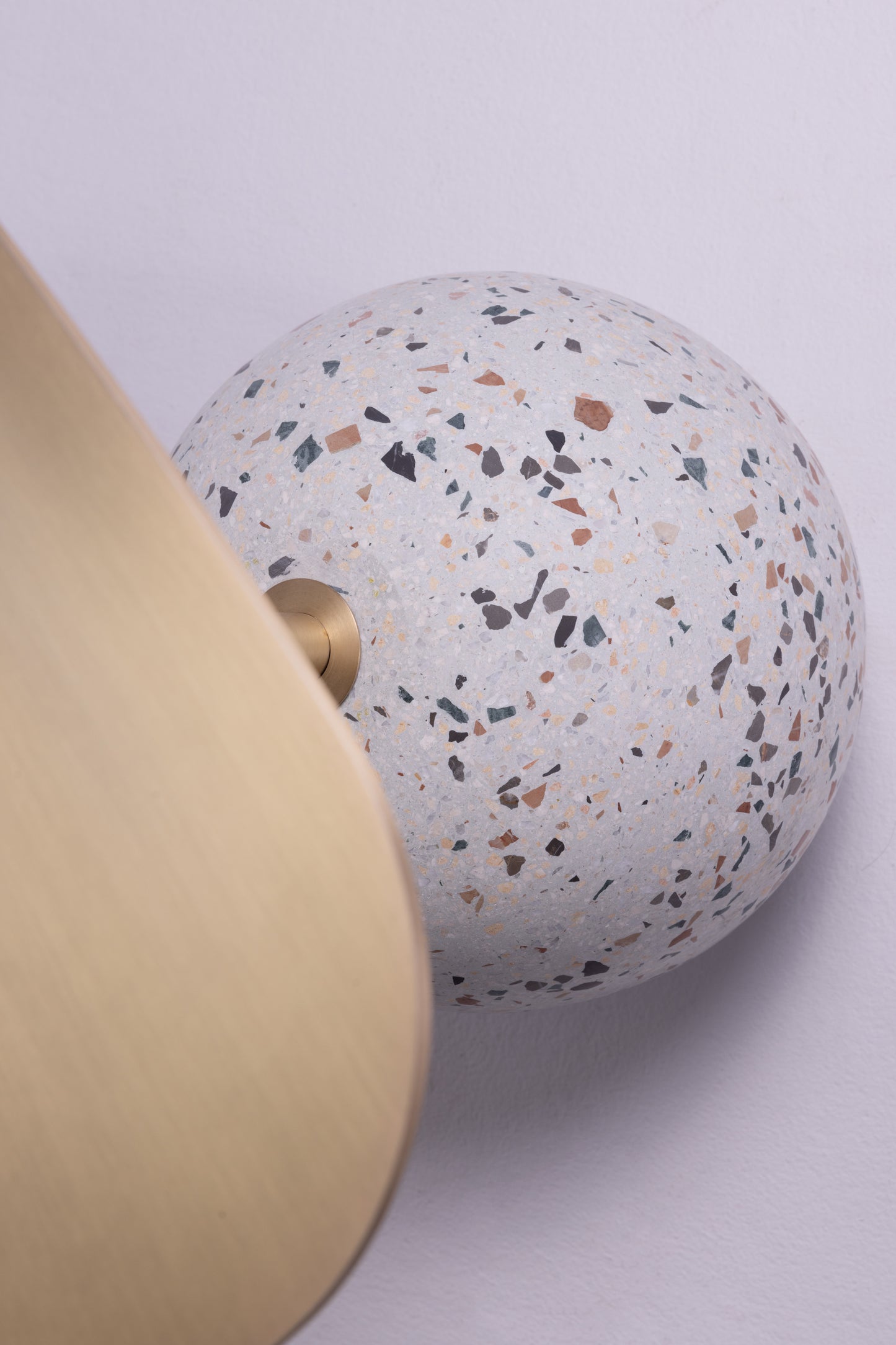 Crushed marble in a composite of terrazzo trendy end table 