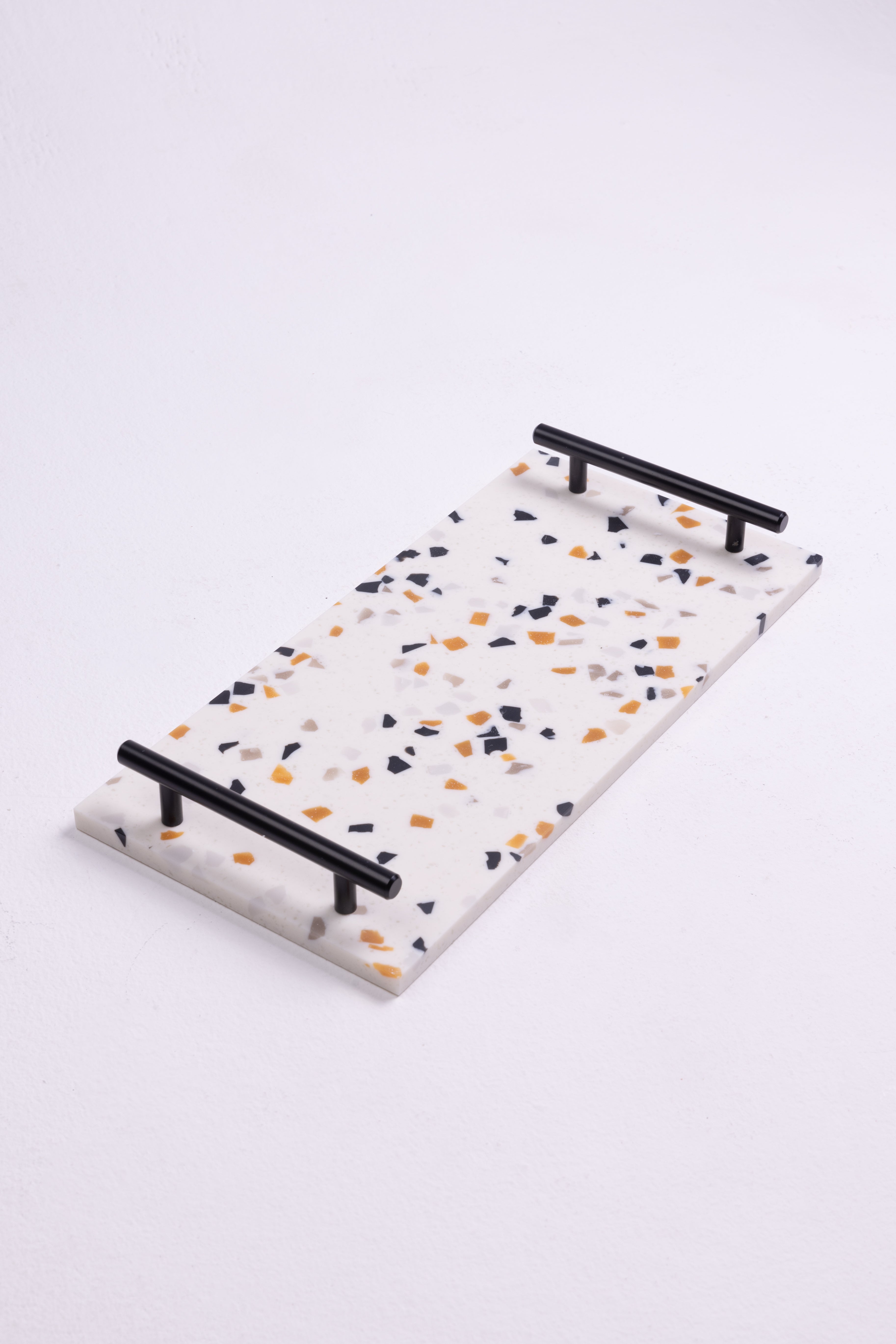 A coffee tray made from Corain material in terrazzo style